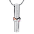 Cremation Necklace - Cylinder Cremation Urn Necklace With Infinity Band Engraved "Together Forever In Loving Memory"