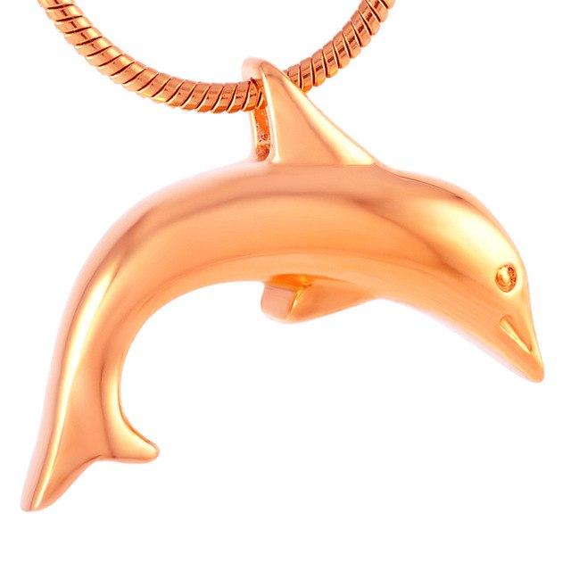 Cremation Necklace - Dolphin Shaped Cremation Urn Necklace