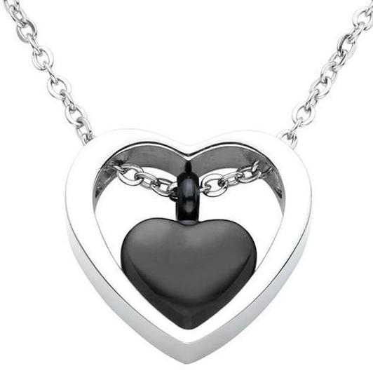 Cremation Necklace - Double Heart Cremation Urn Necklace