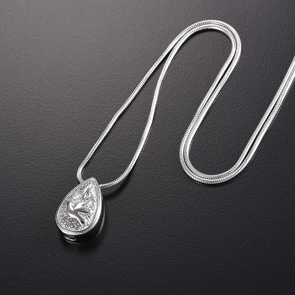 Cremation Necklace - Dove Peace Teardrop Cremation Urn Necklace