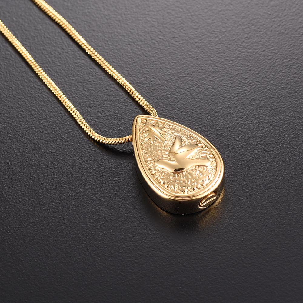 Cremation Necklace - Dove Peace Teardrop Cremation Urn Necklace
