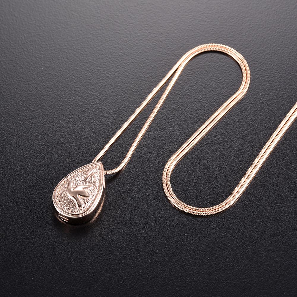 Cremation Necklace - Dove Peace Teardrop Cremation Urn Necklace