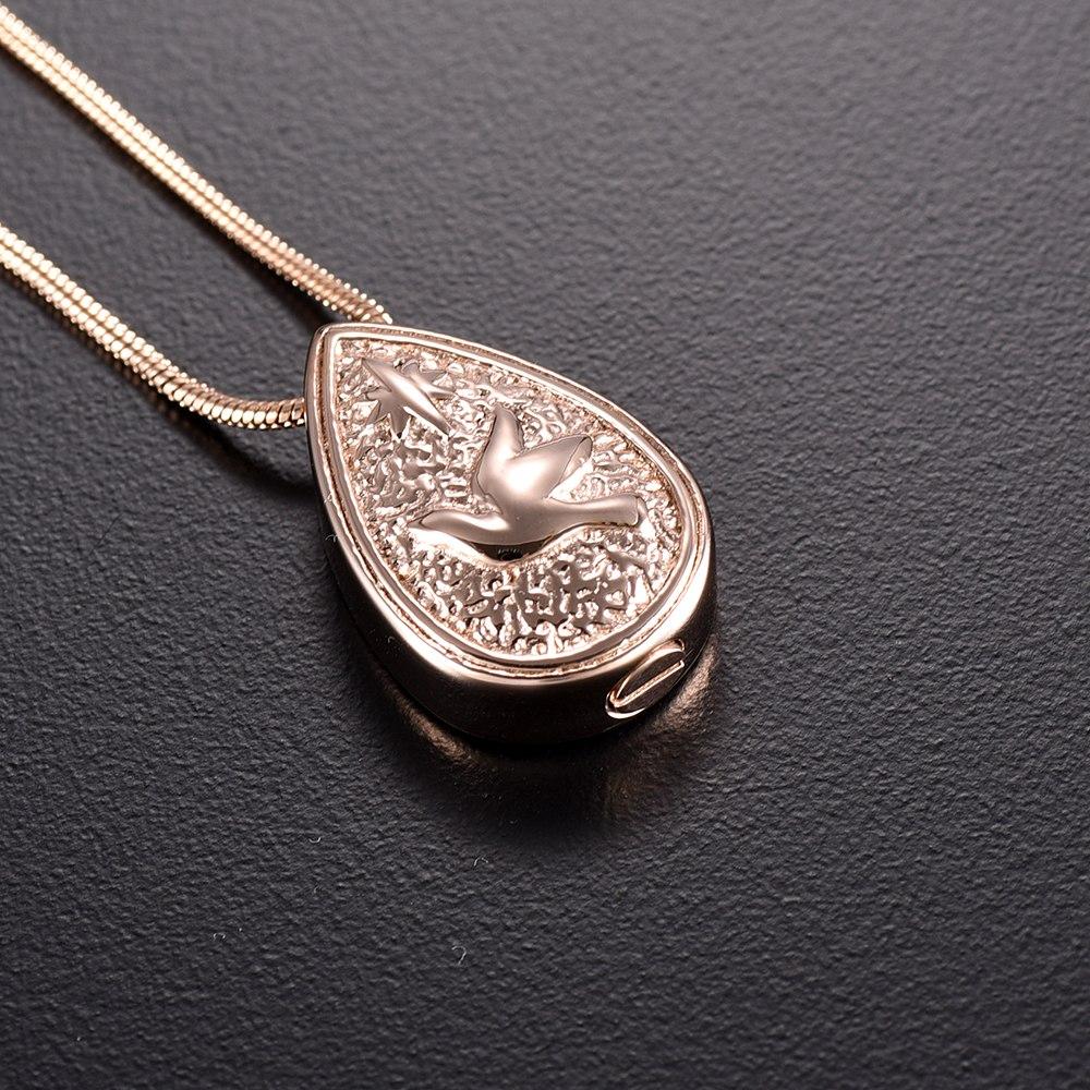 Cremation Necklace - Dove Peace Teardrop Cremation Urn Necklace