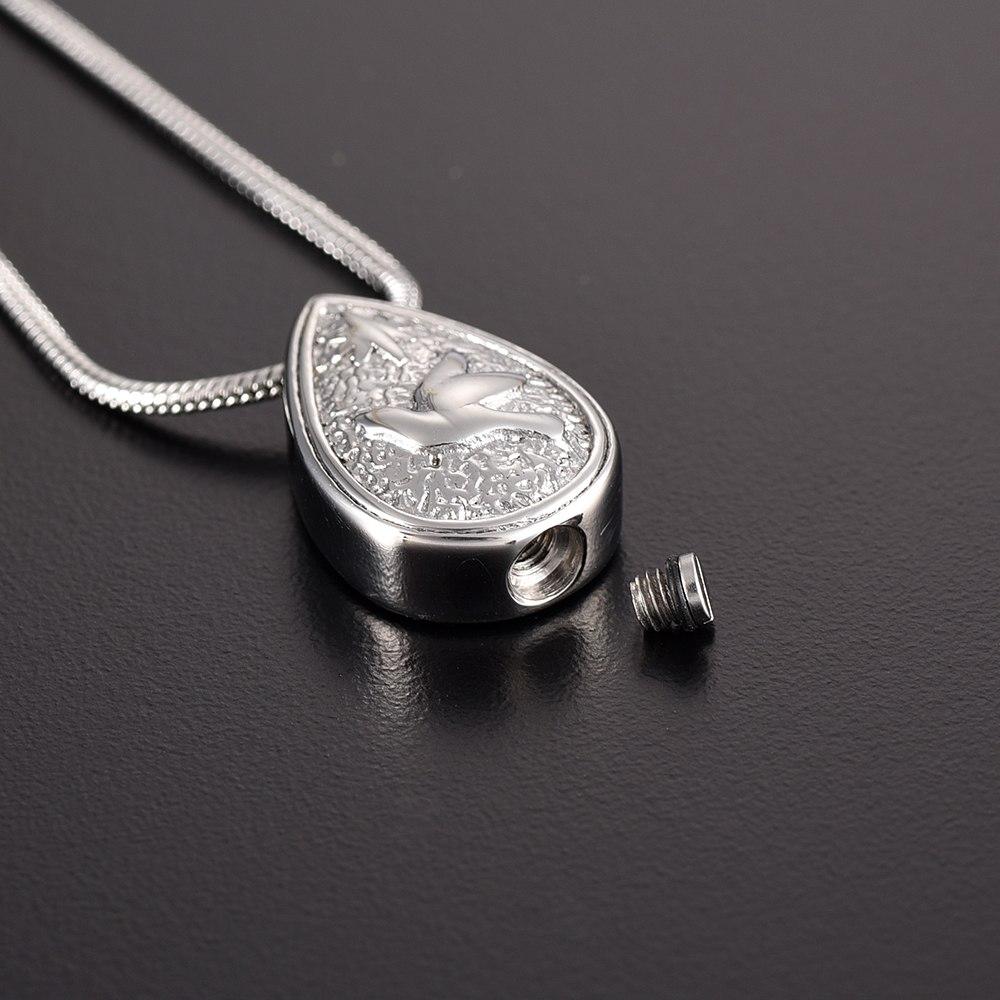 Cremation Necklace - Dove Peace Teardrop Cremation Urn Necklace
