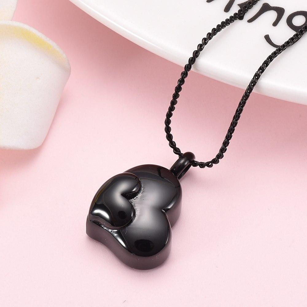 Cremation Necklace - Dual Heart Shaped Cremation Urn Necklace
