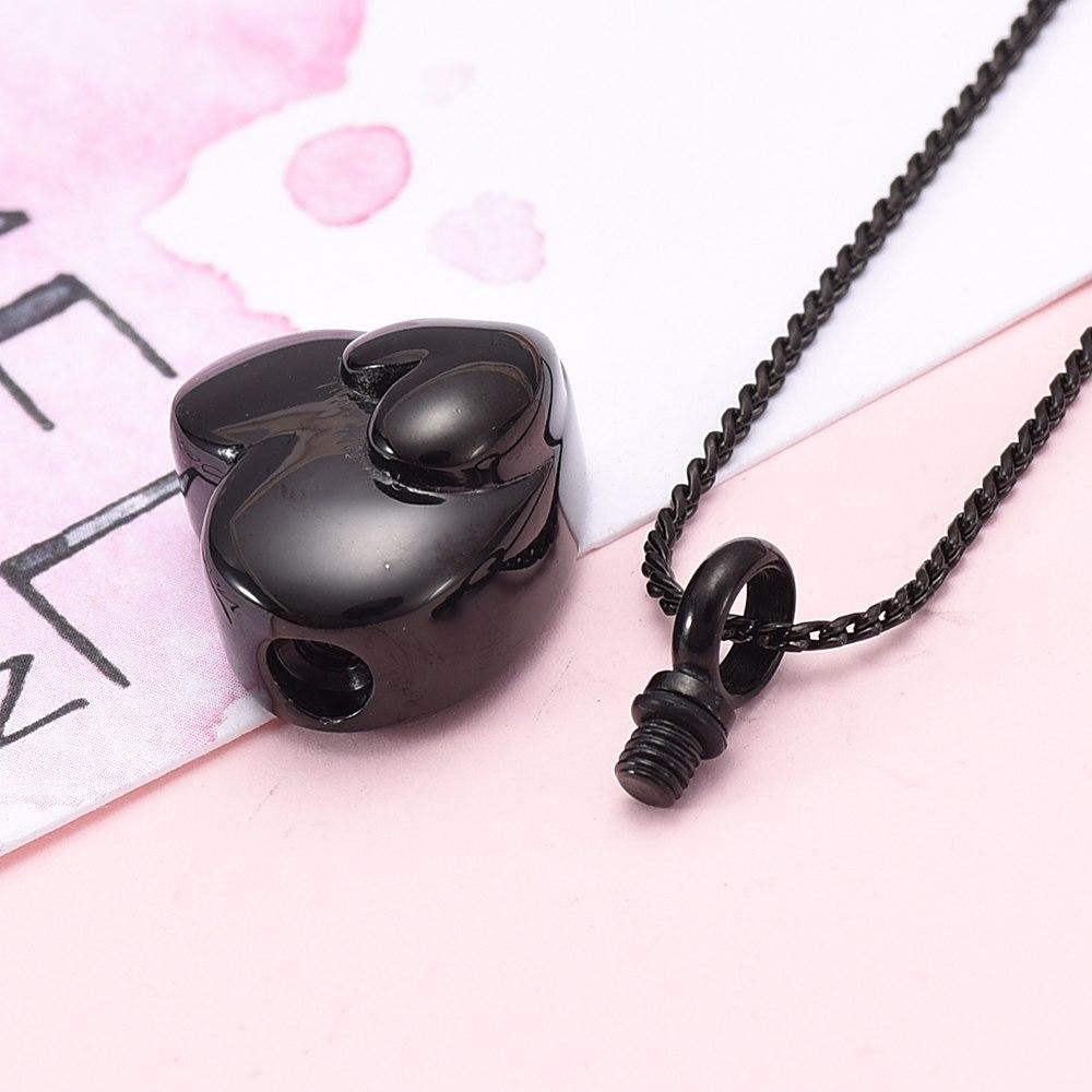 Cremation Necklace - Dual Heart Shaped Cremation Urn Necklace