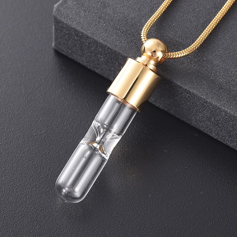 Cremation Necklace - Eternal Hourglass Glass Cremation Urn Necklace