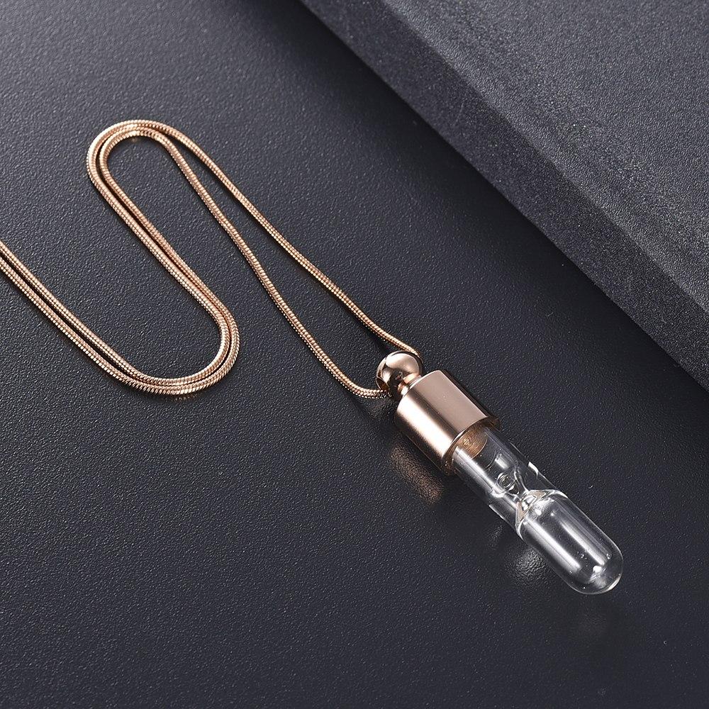 Cremation Necklace - Eternal Hourglass Glass Cremation Urn Necklace