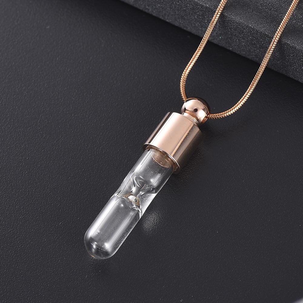 Cremation Necklace - Eternal Hourglass Glass Cremation Urn Necklace