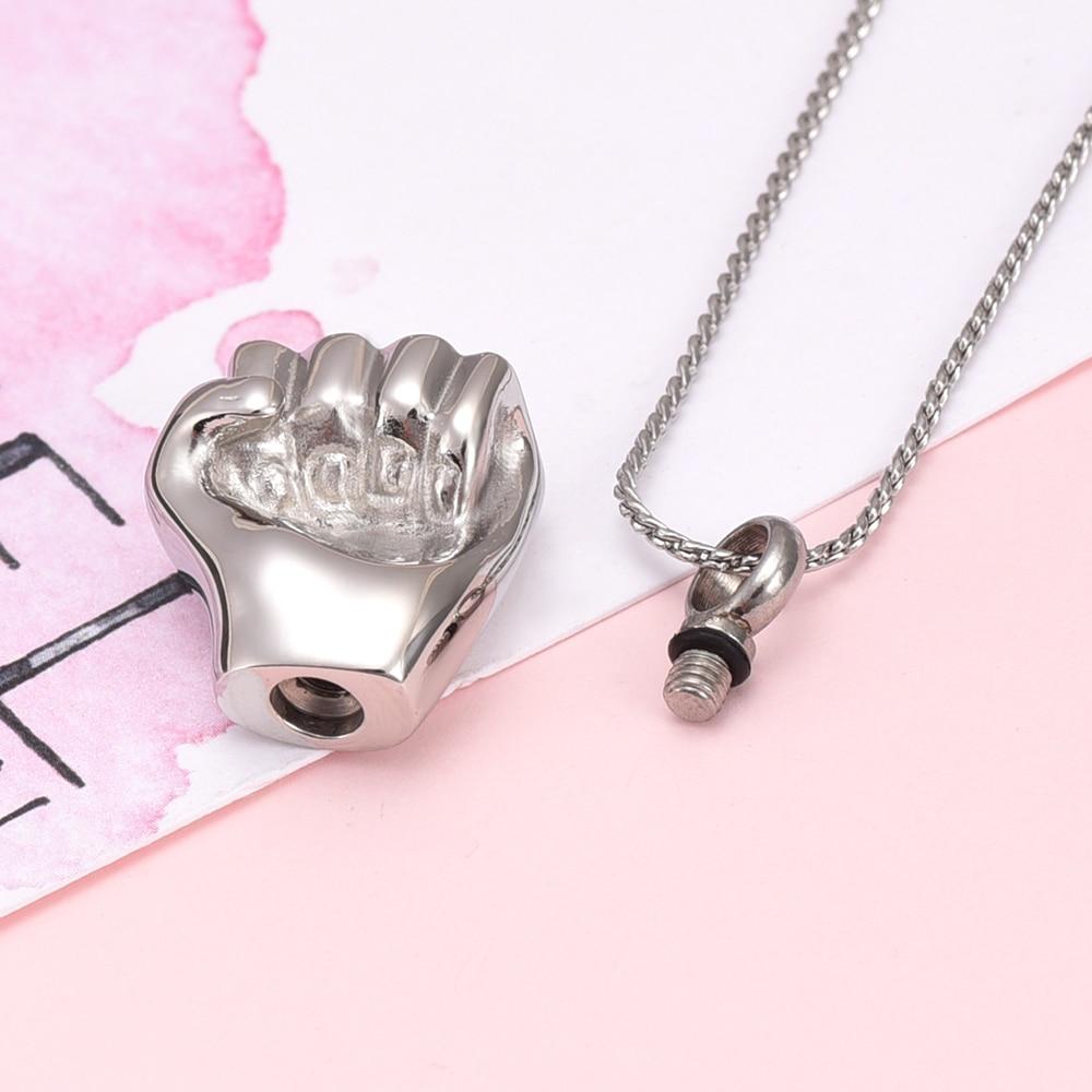 Cremation Necklace - Fist Shaped Cremation Urn Necklace