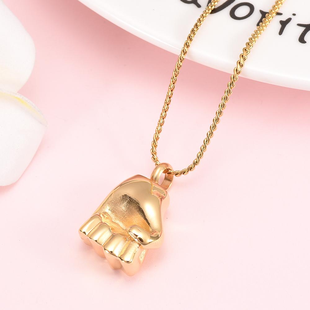 Cremation Necklace - Fist Shaped Cremation Urn Necklace