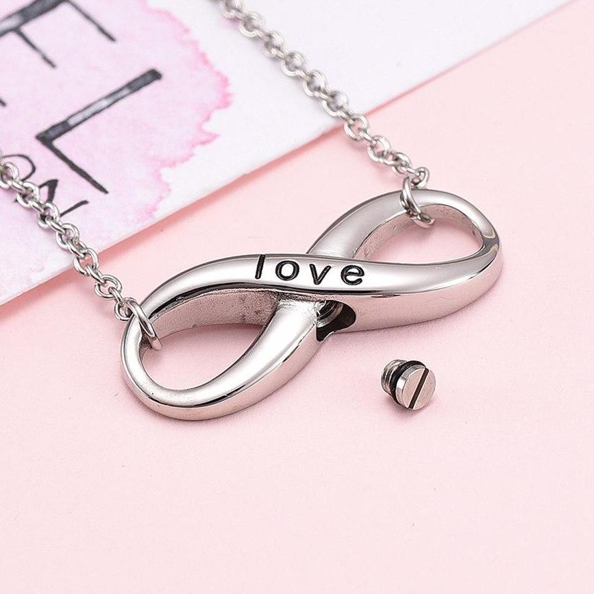 Cremation Necklace - Forever Love Infinity Shaped Cremation Urn Necklace