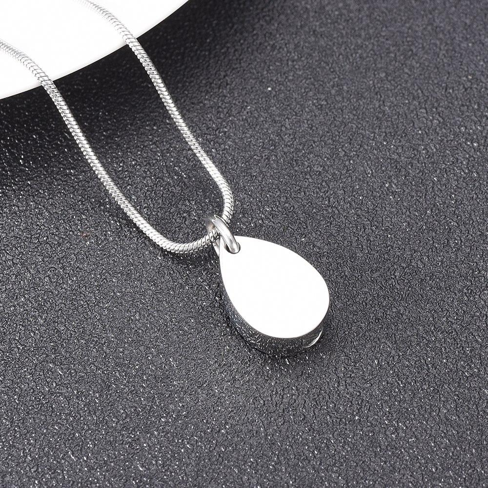 Cremation Necklace - "Forever Loved" Teardrop Cremation Urn Necklace