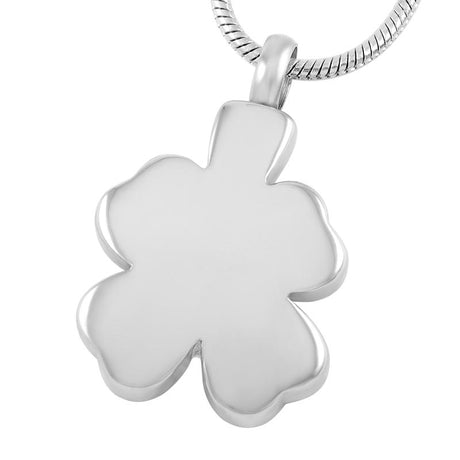 Cremation Necklace - Four Leaf Clover Cremation Urn Necklace With Rhinestones