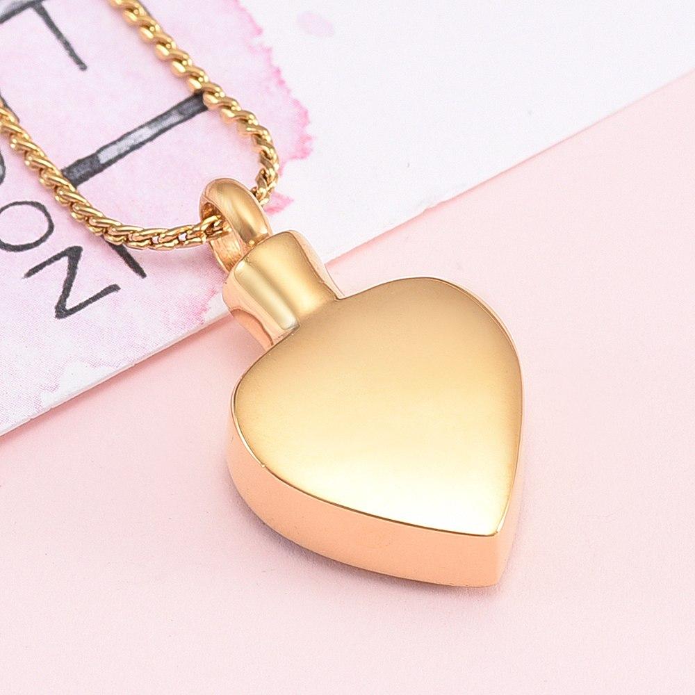 Cremation Necklace - Gold Shaped Heart With Silver Hearts Cremation Urn Necklace