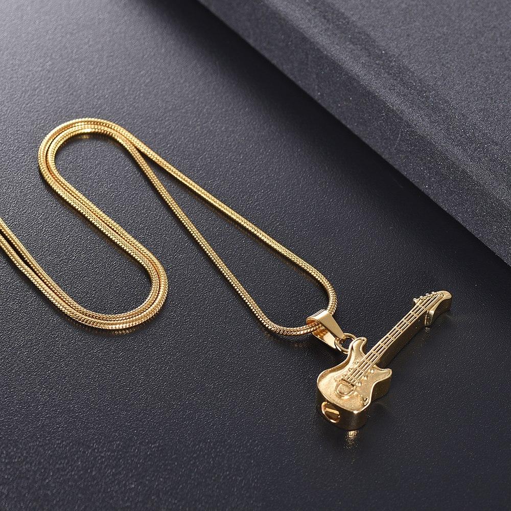 Cremation Necklace - Guitar Cremation Urn Necklace