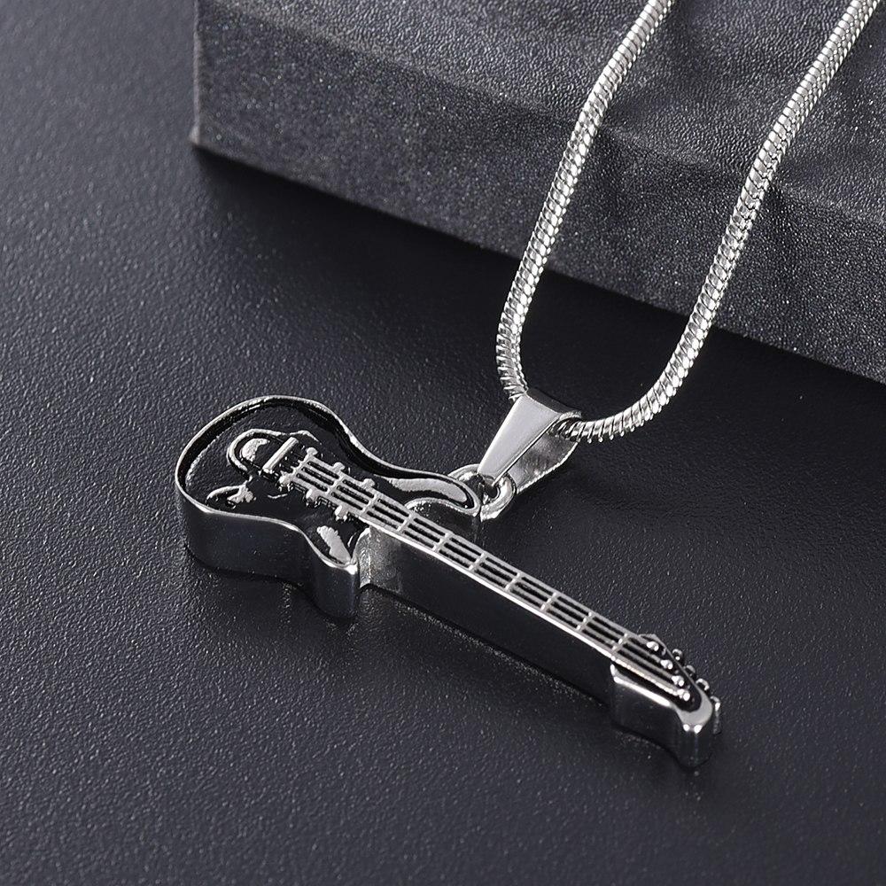 Cremation Necklace - Guitar Cremation Urn Necklace