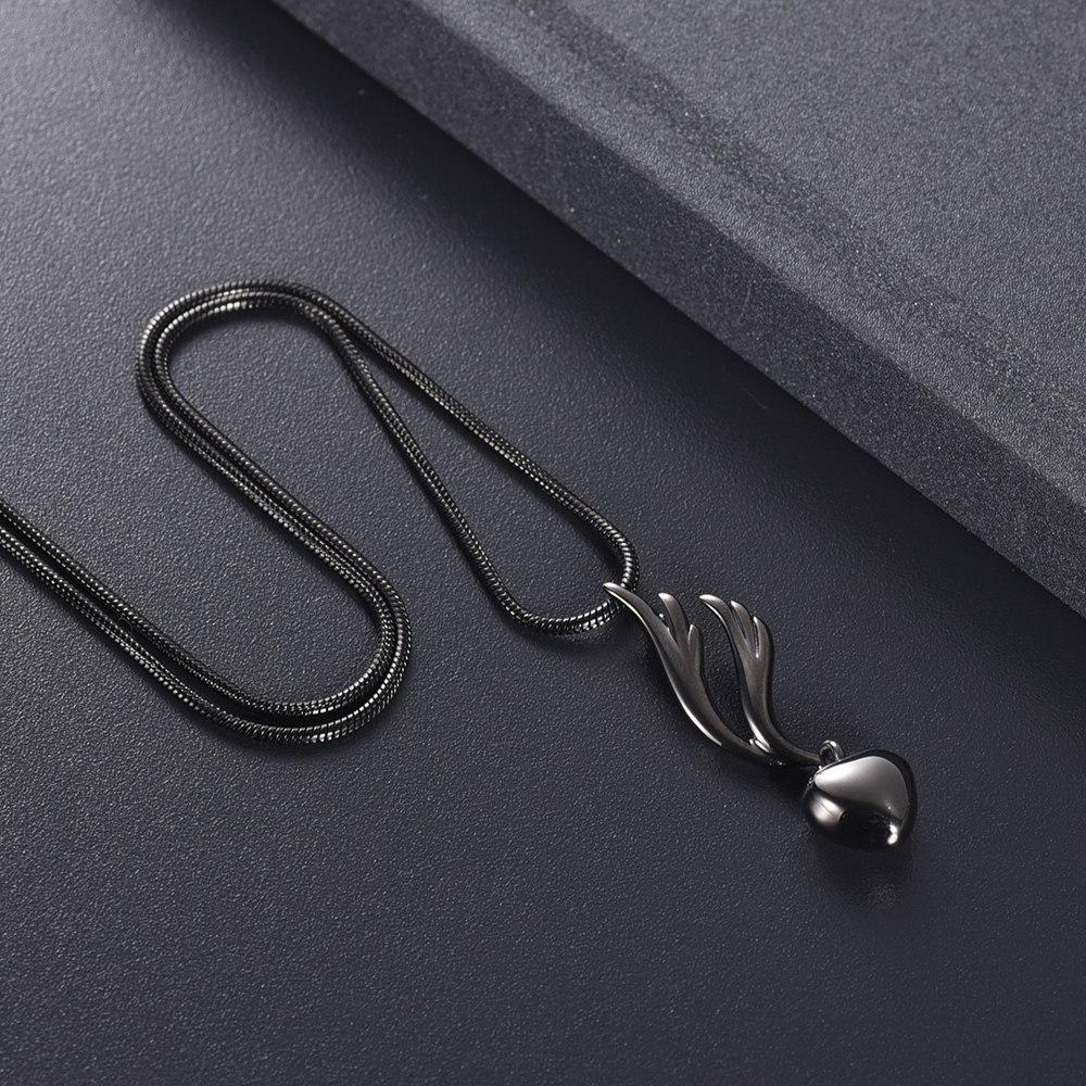 Cremation Necklace - Heart & Angel Wing Cremation Urn Necklace