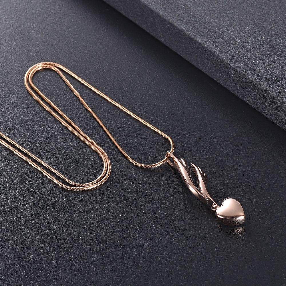 Cremation Necklace - Heart & Angel Wing Cremation Urn Necklace