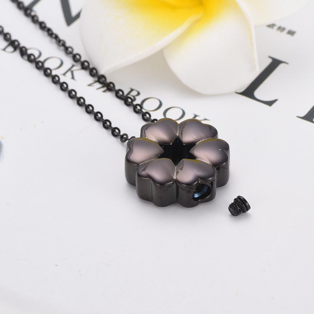 Cremation Necklace - Heart Flower Cremation Urn Necklace