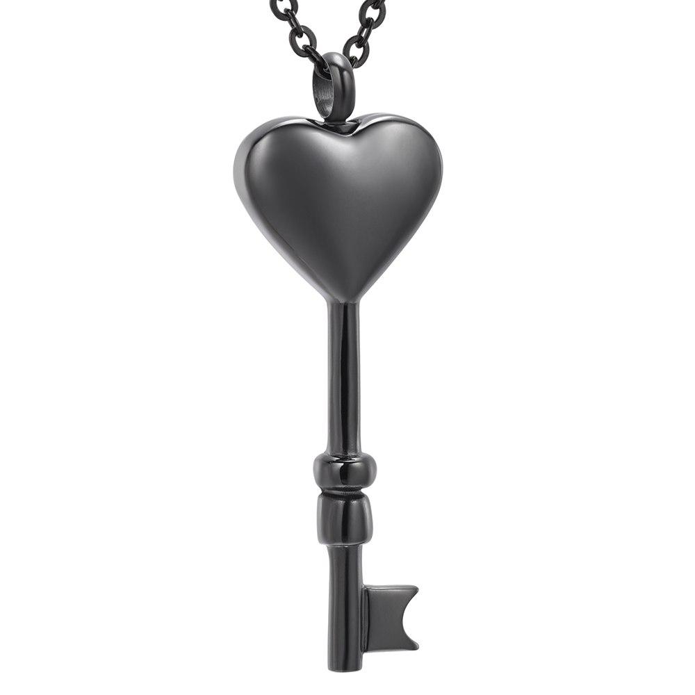 Cremation Necklace - Heart Shaped Key Cremation Urn Necklace