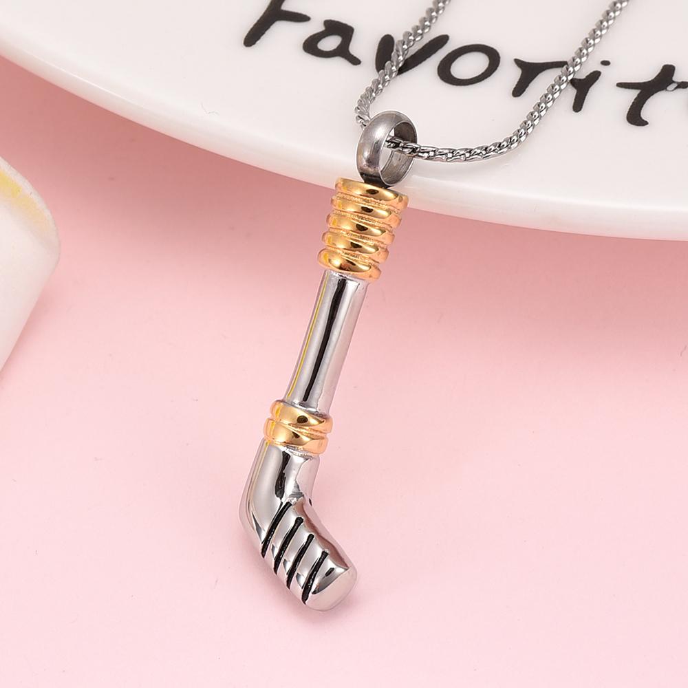 Cremation Necklace - Hockey Stick Cremation Urn Necklace