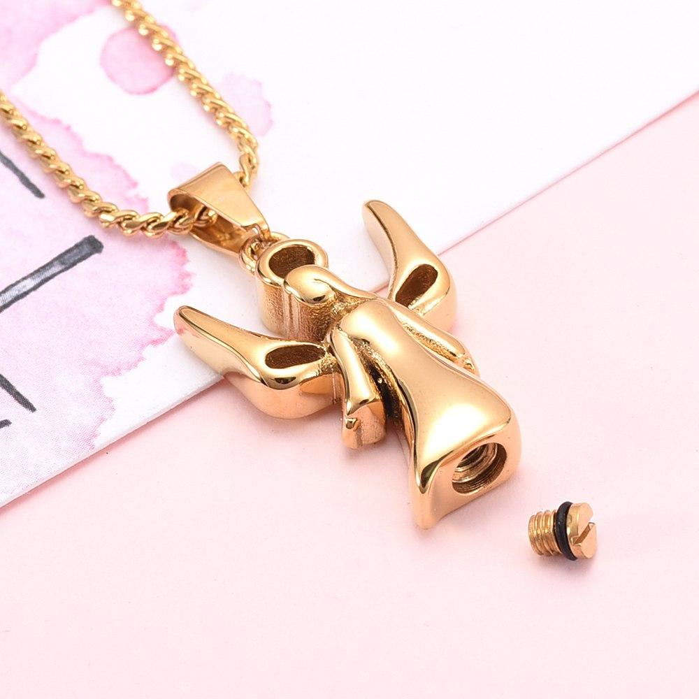 Cremation Necklace - Infinity Angel With Wings Cremation Urn Necklace