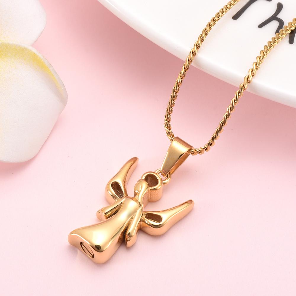 Cremation Necklace - Infinity Angel With Wings Cremation Urn Necklace