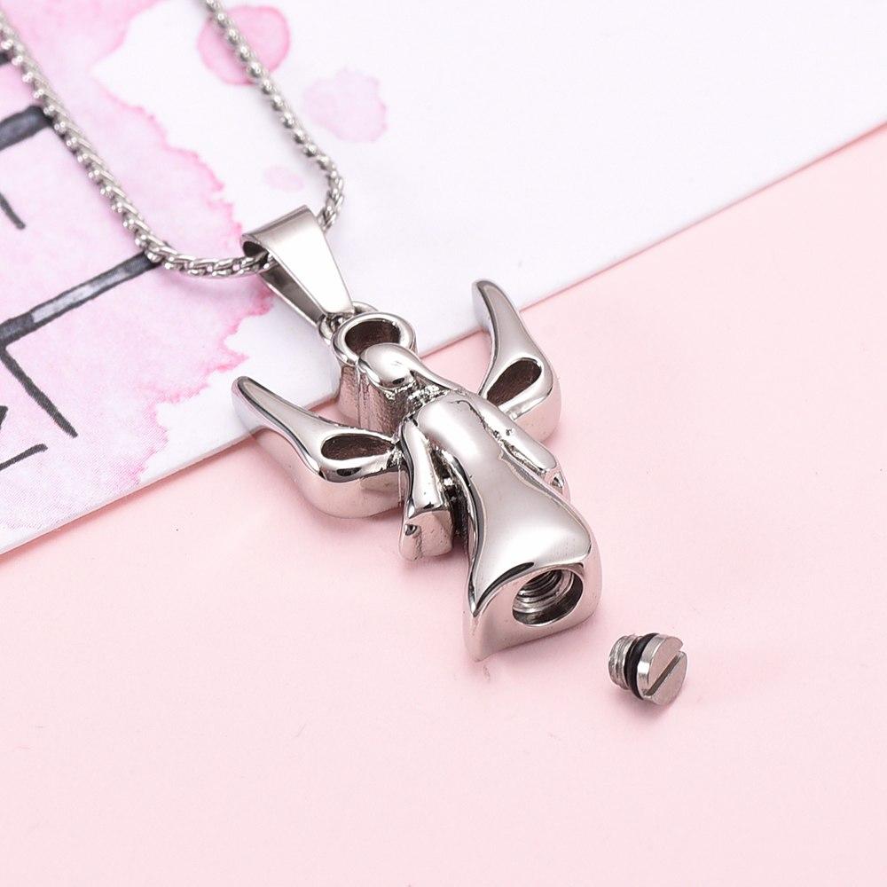 Cremation Necklace - Infinity Angel With Wings Cremation Urn Necklace