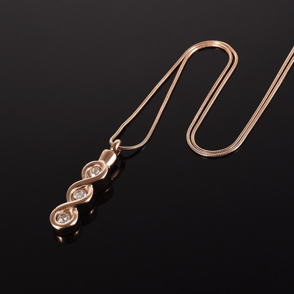 Cremation Necklace - Infinity Gemstone Cremation Urn Necklace With Rhinestones