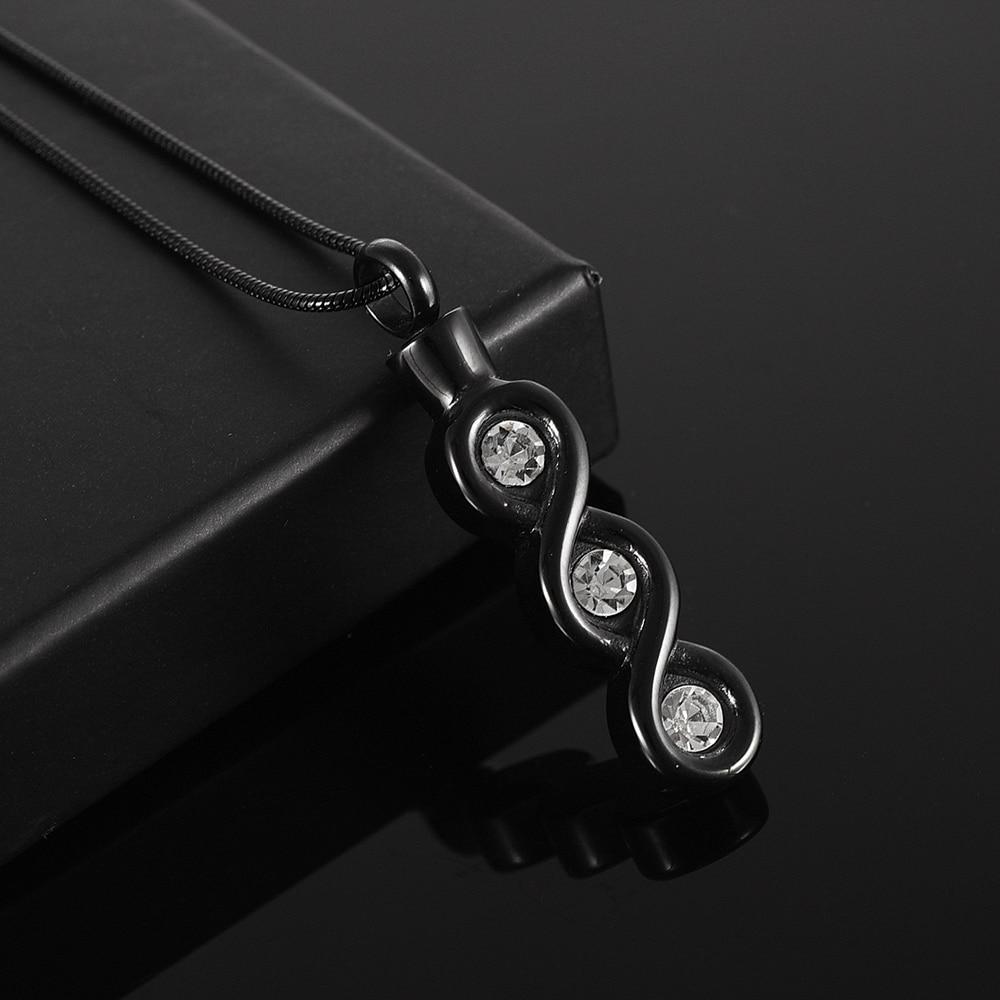 Cremation Necklace - Infinity Gemstone Cremation Urn Necklace With Rhinestones