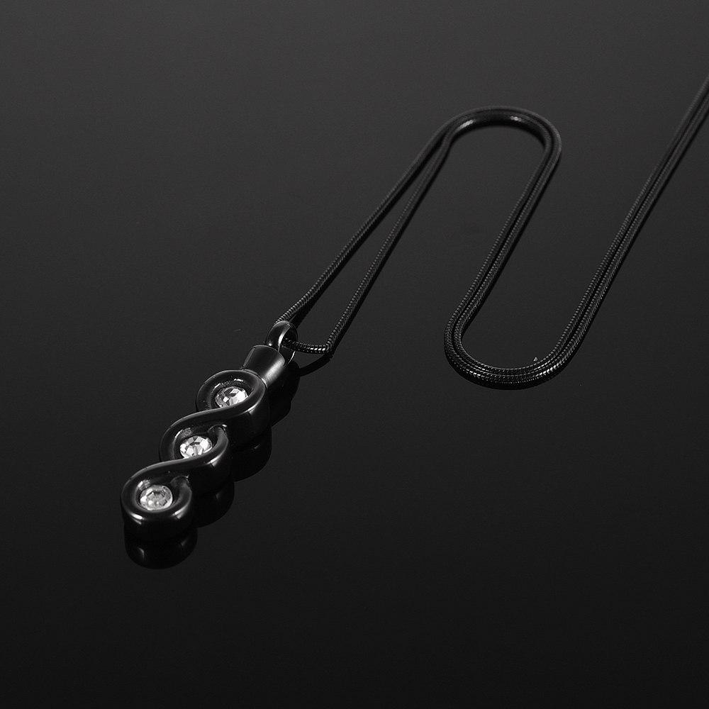 Cremation Necklace - Infinity Gemstone Cremation Urn Necklace With Rhinestones