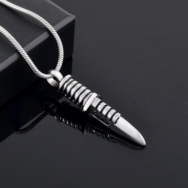 Cremation Necklace - Knife Blade Shaped Cremation Urn Necklace