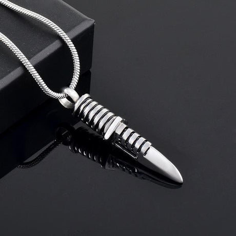 Cremation Necklace - Knife Blade Shaped Cremation Urn Necklace