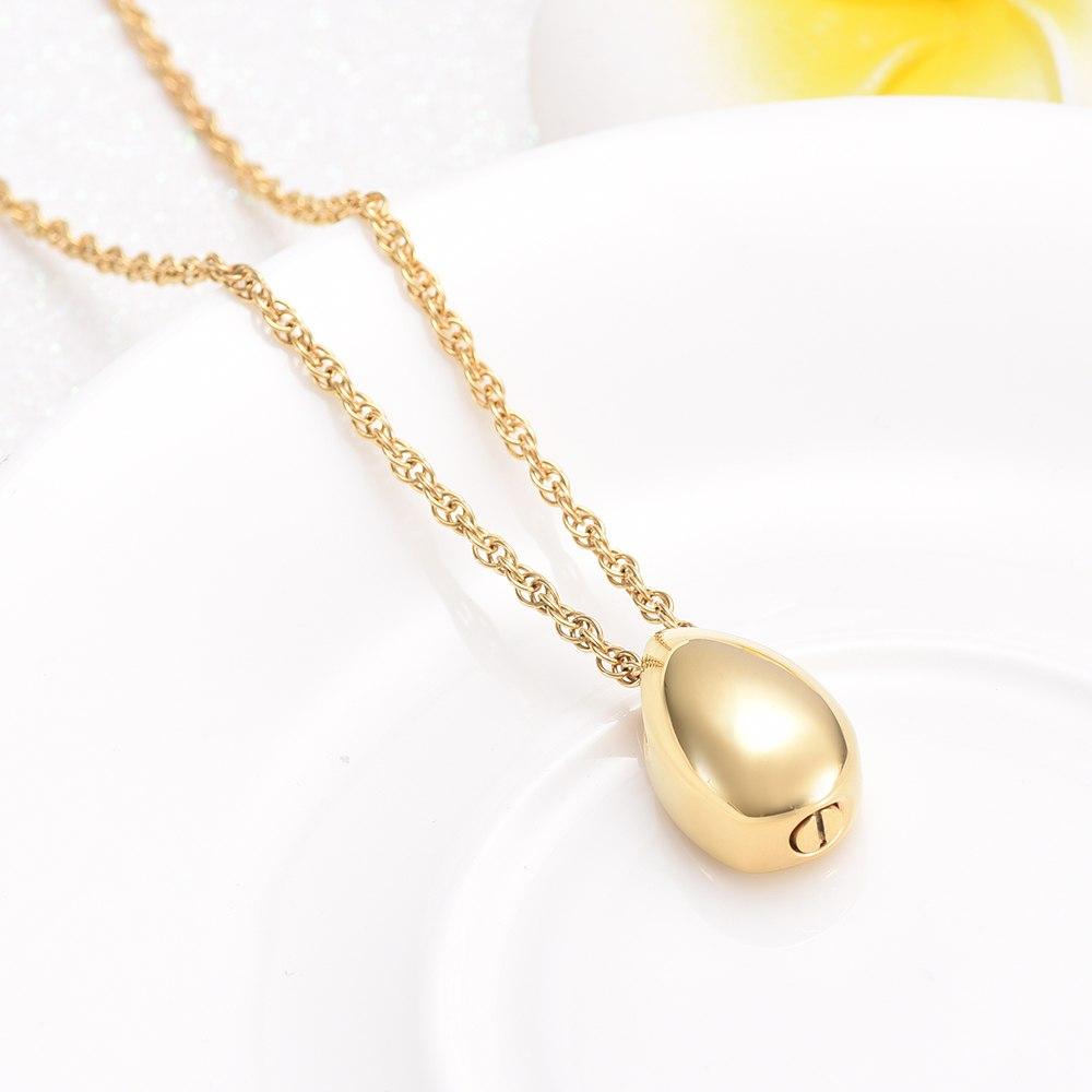 Cremation Necklace - Modern Little Teardrop Cremation Urn Necklace
