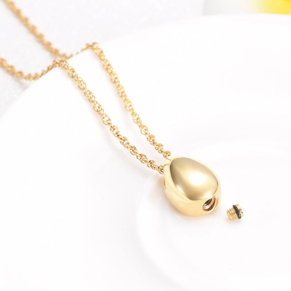 Cremation Necklace - Modern Little Teardrop Cremation Urn Necklace