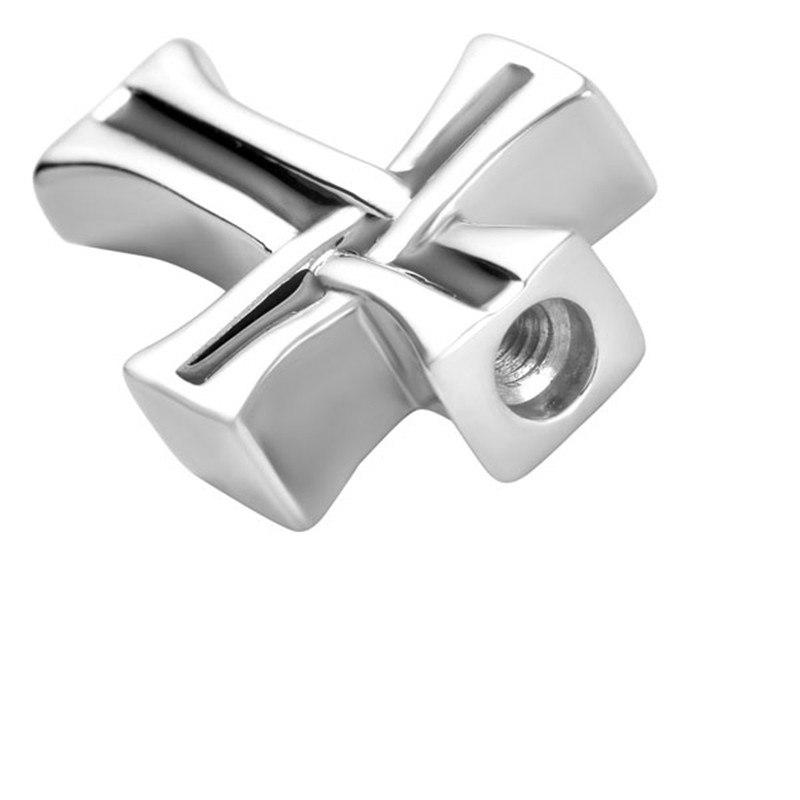 Cremation Necklace - Modern Silver Cross Cremation Urn Necklace