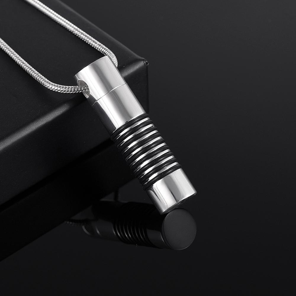 Cremation Necklace - Modern Style Cylindrical Cremation Urn Necklace
