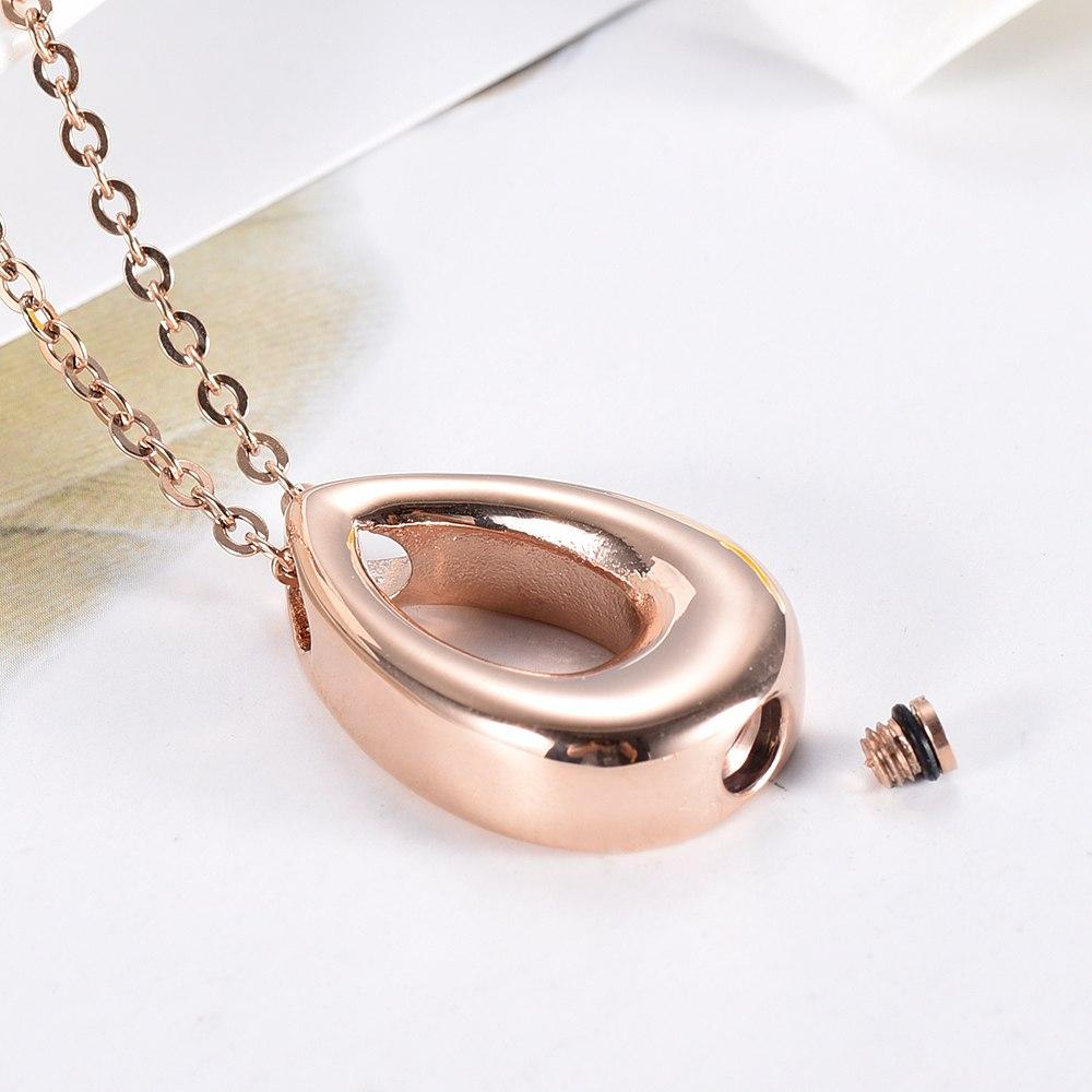 Cremation Necklace - Modern Tear Drop Shaped Cremation Urn Jewelry