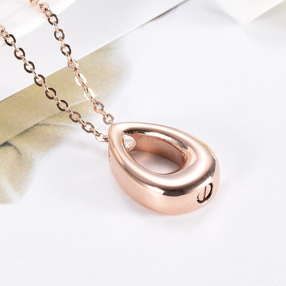 Cremation Necklace - Modern Tear Drop Shaped Cremation Urn Jewelry