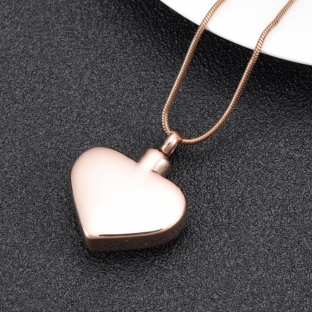 Cremation Necklace - "Mom, Love You Forever" Heart Shaped Cremation Urn Necklace With Rhinestone