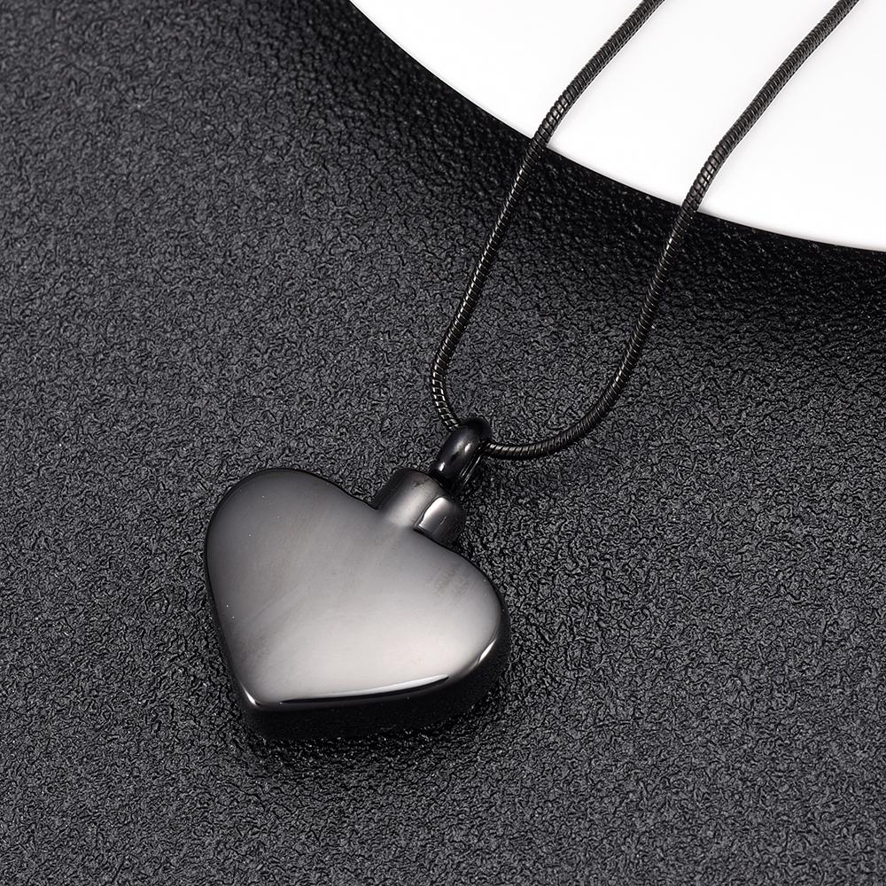 Cremation Necklace - "Mom, Love You Forever" Heart Shaped Cremation Urn Necklace With Rhinestone