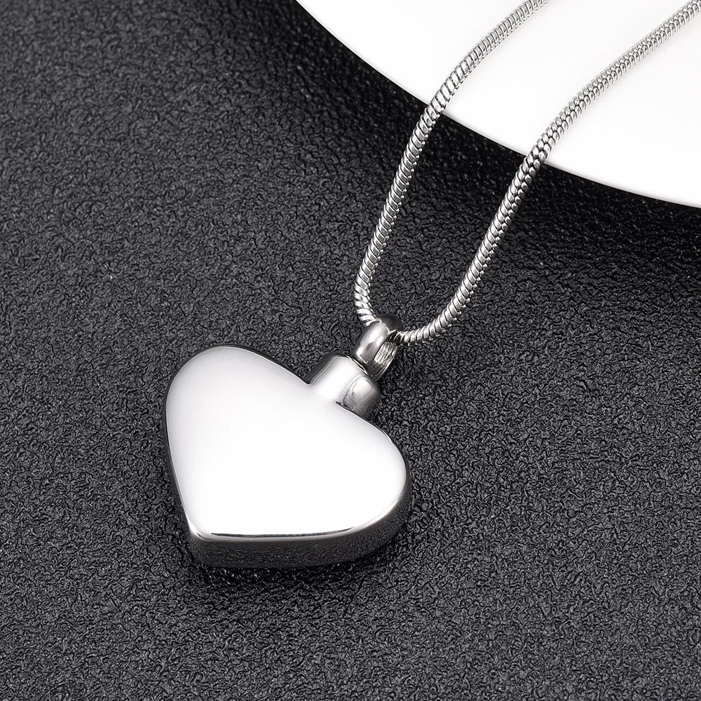 Cremation Necklace - "Mom, Love You Forever" Heart Shaped Cremation Urn Necklace With Rhinestone