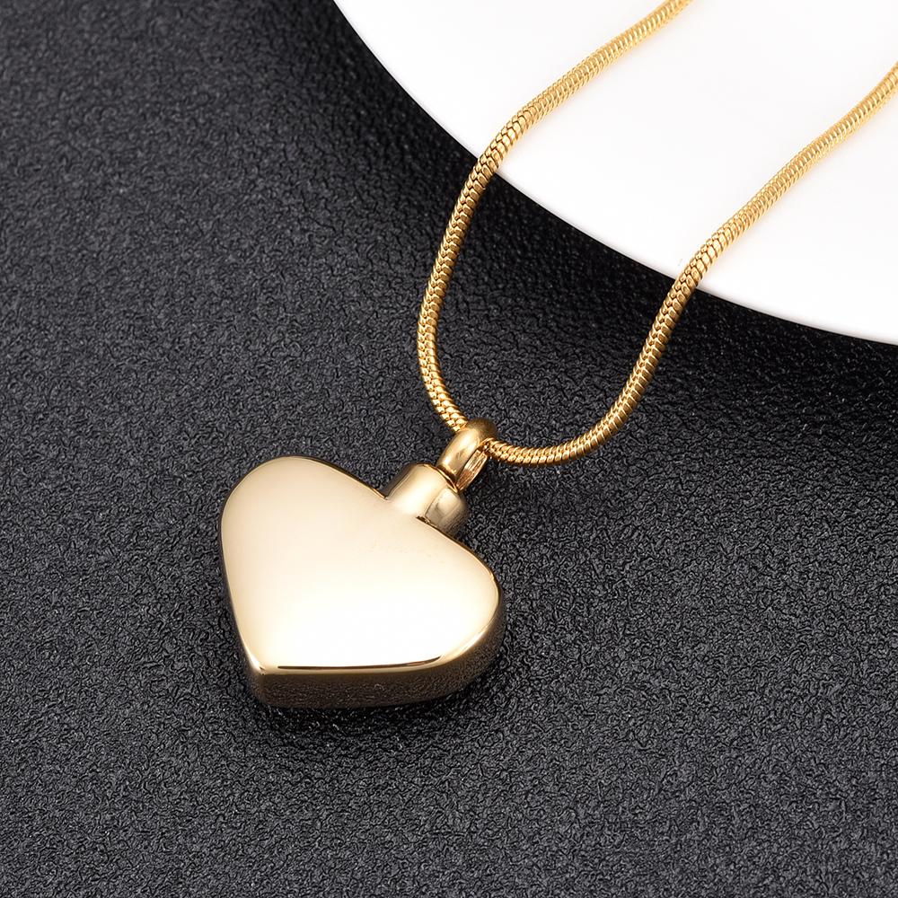Cremation Necklace - "Mom, Love You Forever" Heart Shaped Cremation Urn Necklace With Rhinestone