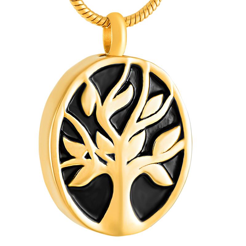 Cremation Necklace - Oval Tree Of Life Cremation Urn Necklace