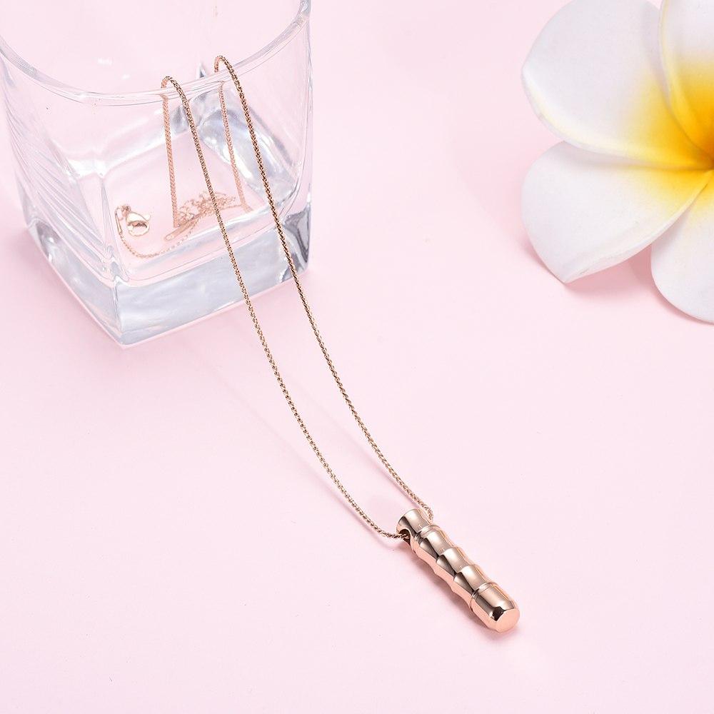 Cremation Necklace - Ribbed Cylinder Tube Cremation Urn Necklace