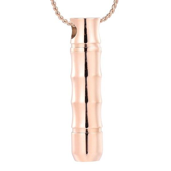 Cremation Necklace - Ribbed Cylinder Tube Cremation Urn Necklace