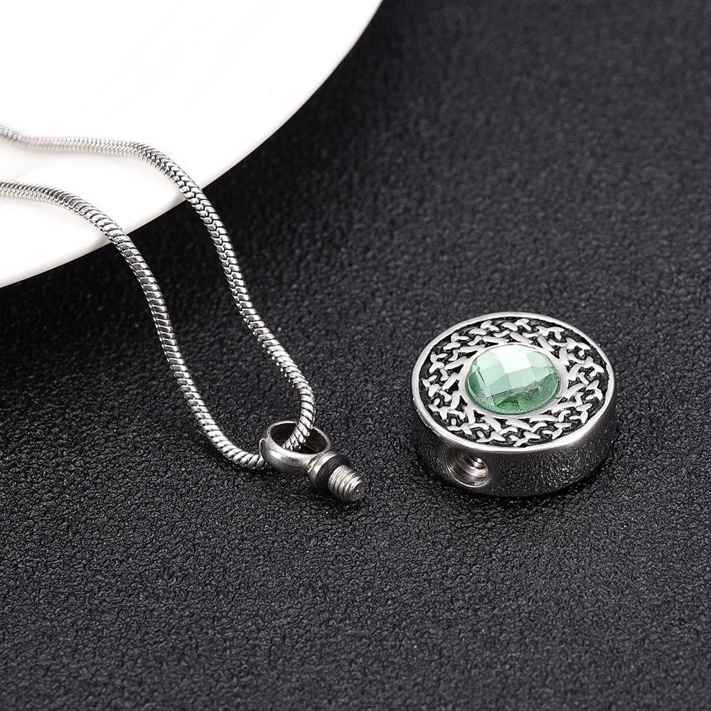 Cremation Necklace - Round Pendant Cremation Urn Necklace