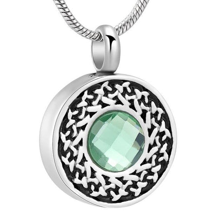 Cremation Necklace - Round Pendant Cremation Urn Necklace
