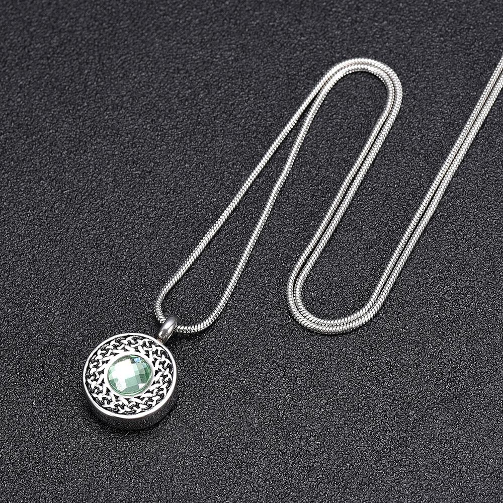 Cremation Necklace - Round Pendant Cremation Urn Necklace